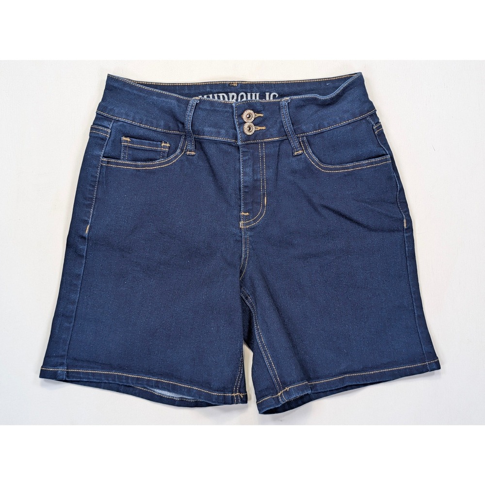 Hydraulic Nolita Mid Rise Curvy Denim Shorts Dark Wash Blue Size 6